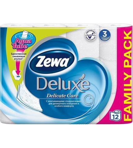 Туалетная бумага Zewa Deluxe трехслойная 12 шт