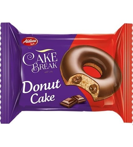 Пончик Cake Break Donut с какао кремом в шоколадной глазури 50 г