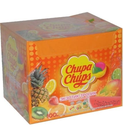 Карамель Chupa Chups Экзотик Тропик упаковка