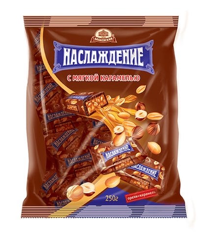 Шоколадные конфеты Бабаевский Наслаждение с орехами и мягкой карамелью