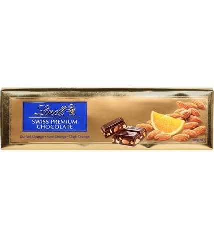 Шоколад Lindt Swiss Premium горький с кусочками апельсина и миндаля