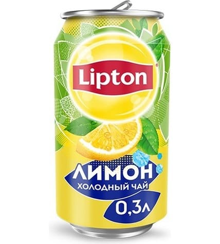 Чай Lipton холодный лимон в алюминиевой банке 0,3 л