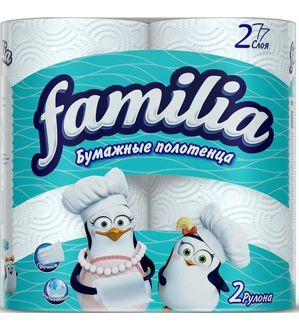 Бумажные полотенца Familia 2 слоя 2 рулона