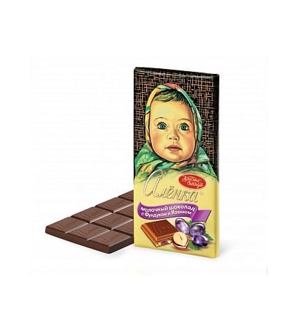 Шоколад Красный Октябрь Аленка с фундуком и изюмом