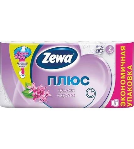 Туалетная бумага Zewa Плюс аромат сирени 8 шт