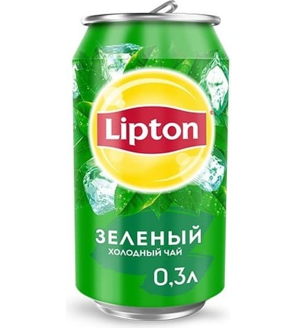 Чай Lipton холодный зеленый в алюминиевой банке 0,3 л