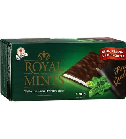 Шоколадные плитки Halloren Royal Mints с мятной начинкой