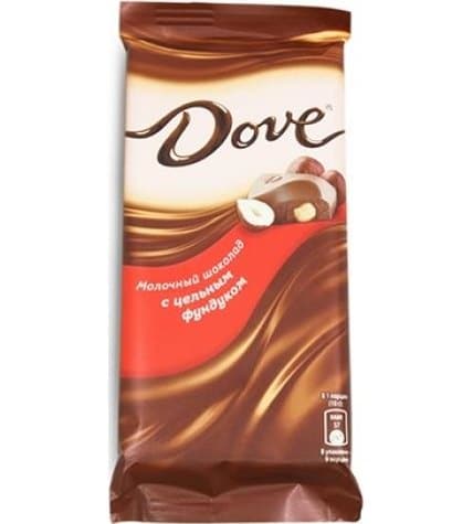 Шоколад Dove молочный с целым фундуком