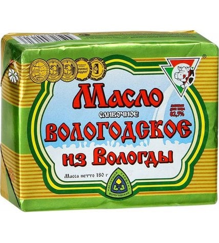 Сливочное масло Вологодское 82,5 % 180 г