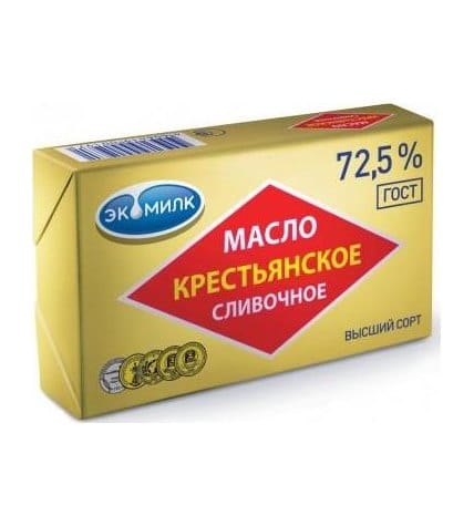 Сливочное масло Экомилк крестьянское 72,5 % 180 г