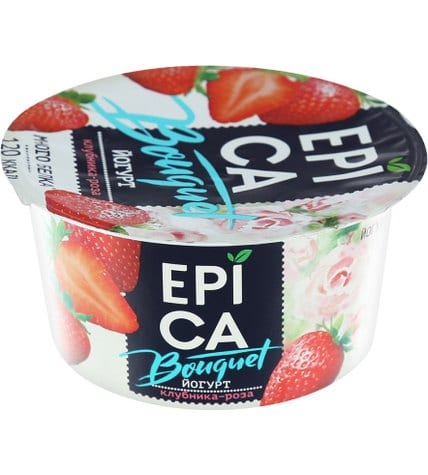 Йогурт Epica Bouquet клубника-роза 4,8% 130 г