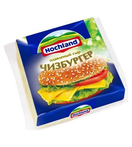 Плавленый сыр Hochland чизбургер 45% 8 ломтиков 150 г