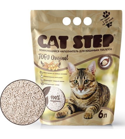 Наполнитель Cat Step для кошек Тофу соевые волокна 6 л