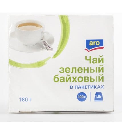 Чай зеленый Aro байховый в пакетиках 1,8 г 100 шт