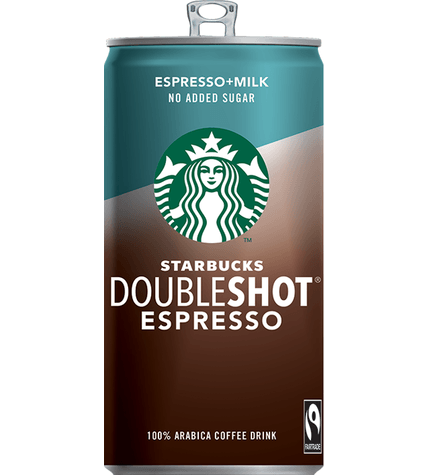 Молочный кофейный напиток Starbucks Doubleshot Espresso+Milk без сахара 2,6% 200 мл