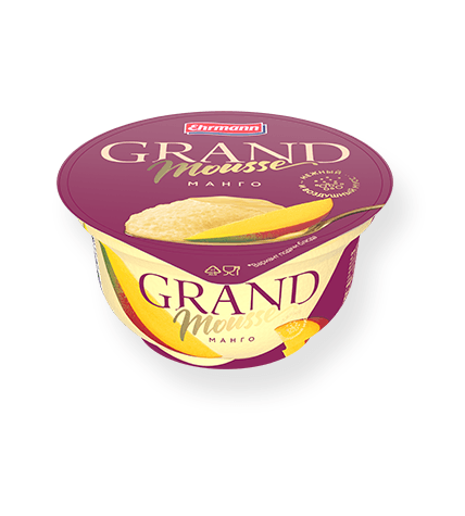 Мусс Ehrmann Grand Mousse молочный ультрапастеризованный манго 4,9%