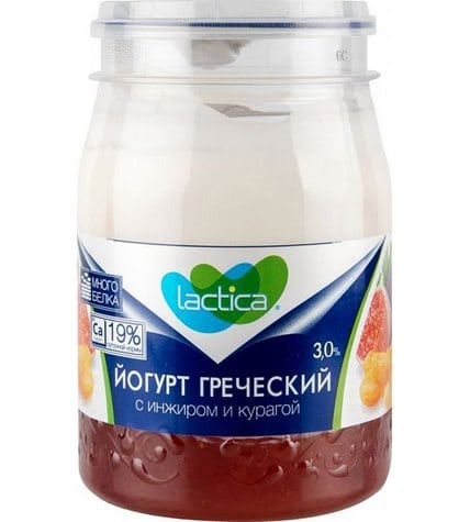 Йогурт Lactica Греческий с инжиром и курагой 3% 190 г