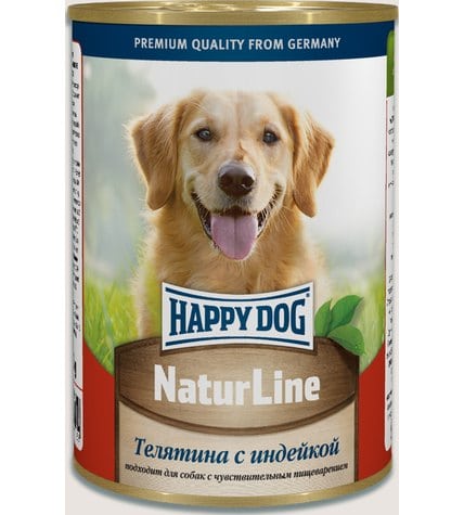 Консервы Happy Dog NaturLine для собак с телятиной и индейкой 400 г