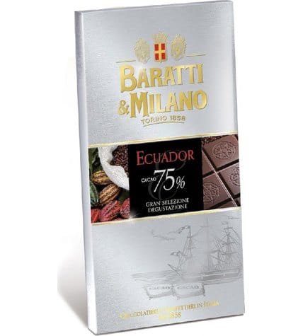 Шоколад Baratti & Milano Ecuador горький 75% 75 г