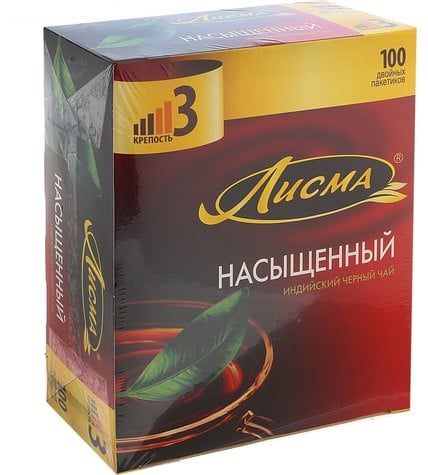 Чай черный Лисма насыщенный в пакетиках 2 г 100 шт