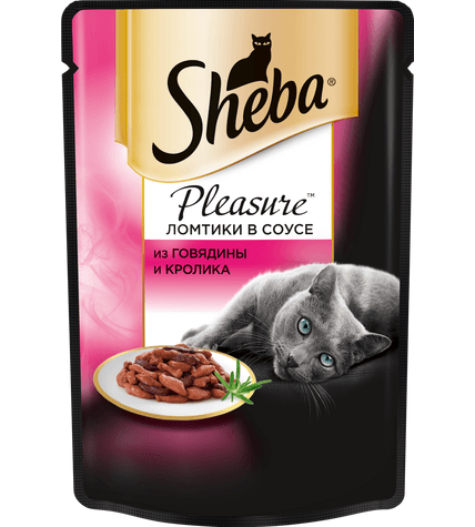 Корм для кошек Sheba Pleasure с говядиной и кроликом