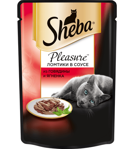 Корм для кошек Sheba Pleasure с говядиной и ягненком