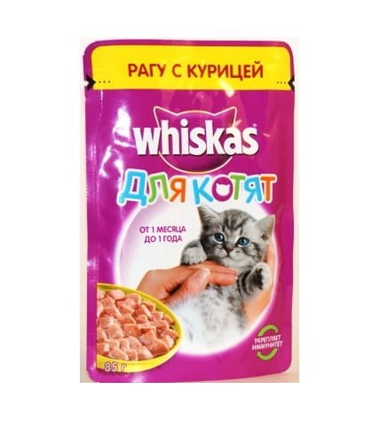 Корм для котят Whiskas рагу с курицей