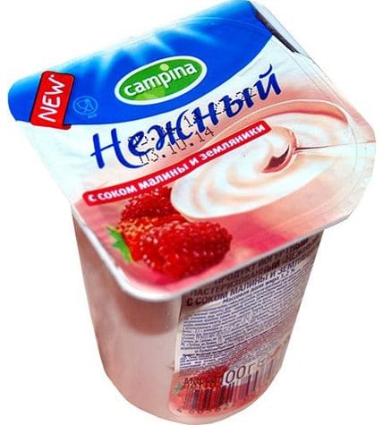 Йогуртный продукт Campina Нежный с соком малины и земляники 1,2% 100 г