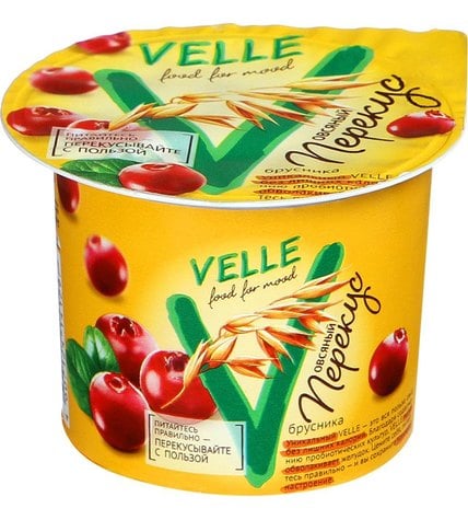Продукт Velle овсяный ферментированный брусника 1% 140 г