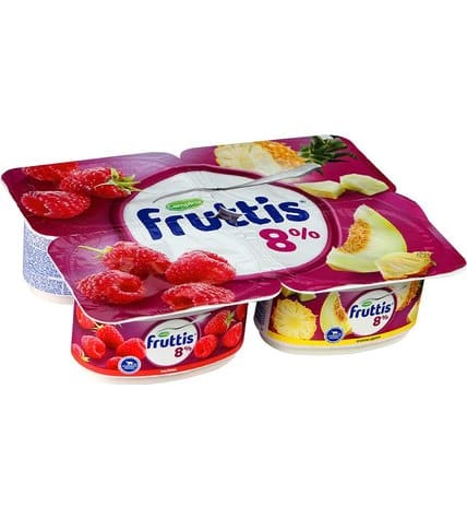 Йогуртный продукт Fruttis Суперэкстра малина ананас дыня 8% 115 г