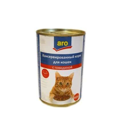 Консервированный корм для кошек Aro с говядиной