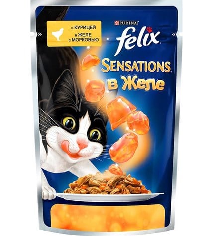 Корм Felix для кошек с курицей в желе с морковью