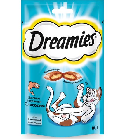 Лакомство для кошек Dreamies с лососем