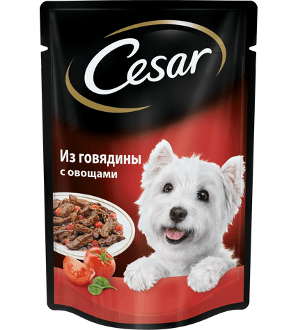 Корм для собак Cesar из говядины с овощами