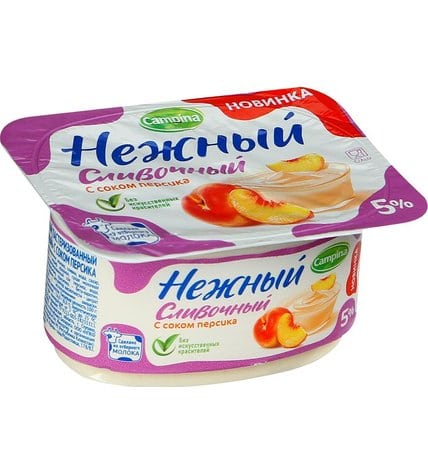 Йогуртный продукт Нежный сливочный с соком персика 5% 110 г
