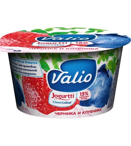 Йогурт Valio Clean Label с черникой и клубникой 2,6% 180 г