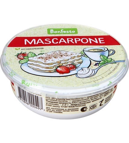 Творожный сыр Bonfesto Маскарпоне 78% 250 г