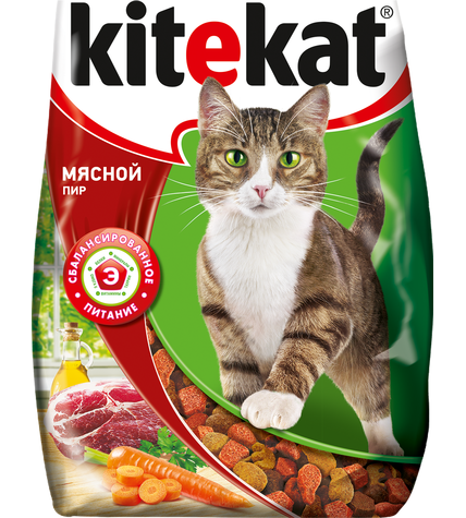 Сухой корм для кошек Kitekat Мясной пир 350 г