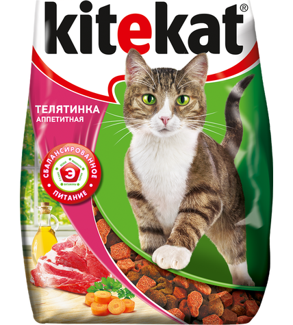 Сухой Корм Kitekat Для Кошек Телятина Аппетитная