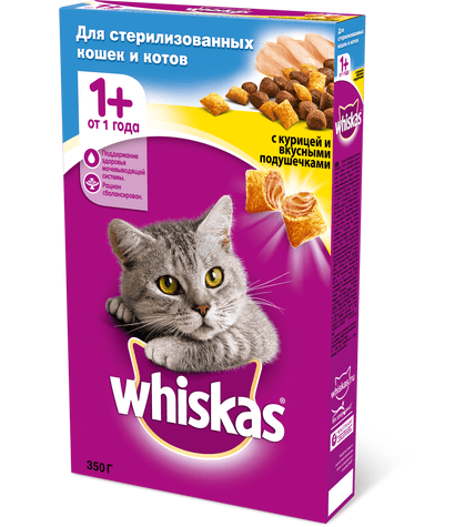 Сухой корм для стерилизованных кошек Whiskas Курица
