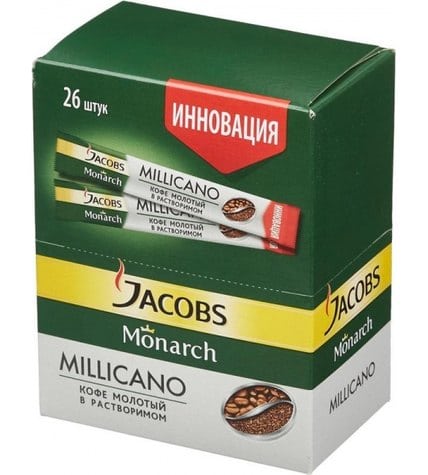Кофе Jacobs Monarch Millicano молотый с растворимый 1,8 г 26 шт