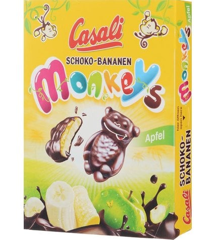 Суфле Casali Schoko-Bananen Monkeys банановое в шоколаде с яблочной начинкой