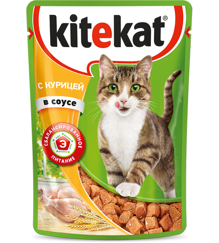 Корм для кошек Kitekat с курицей в соусе консервированный