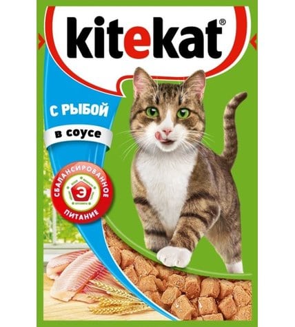 Корм для кошек Kitekat с рыбой в соусе консервированный