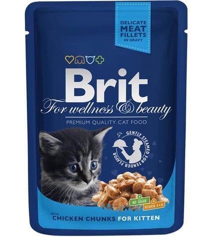 Корм Brit premium Pouches для котят с курицей