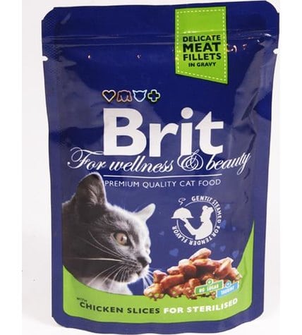 Корм Brit premium Pouches для стерилизованных кошек с курицей