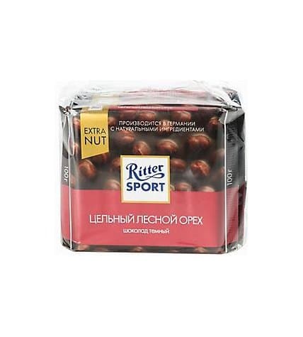 Шоколад Ritter Sport темный с цельным лесным орехом