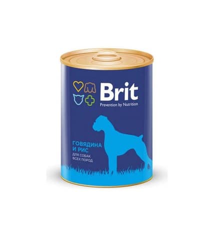 Корм Brit консервированный для взрослых собак с говядиной и рисом