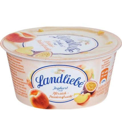 Йогурт Landliebe с персиком и маракуйей 3,3% в пластиковом стаканчике 150 г