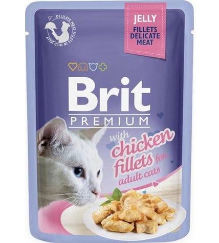 Корм для кошек Brit Premium кусочки из куриного филе в желе
